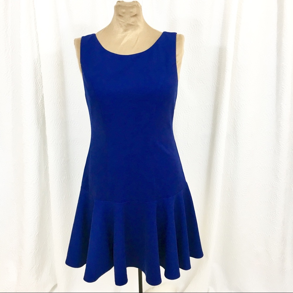 Rhyme royal blue flounce dress